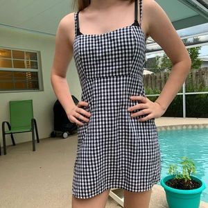 brandy melville black and white plaid dress